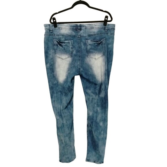 Almost Famous Womens Distressed Acid Wash Jeans Size 20 - Picture 4 of 7